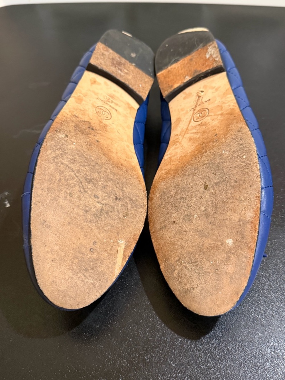 Chanel Classic Quilted Blue Ballet Flats - Women's Comfort Slip-Ons US12/ IT 42C - Picture 7 of 16